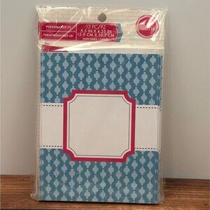 Craft Smith MCM0040 12-Piece Note Cards & Envelopes Set W Blue Geometric Design